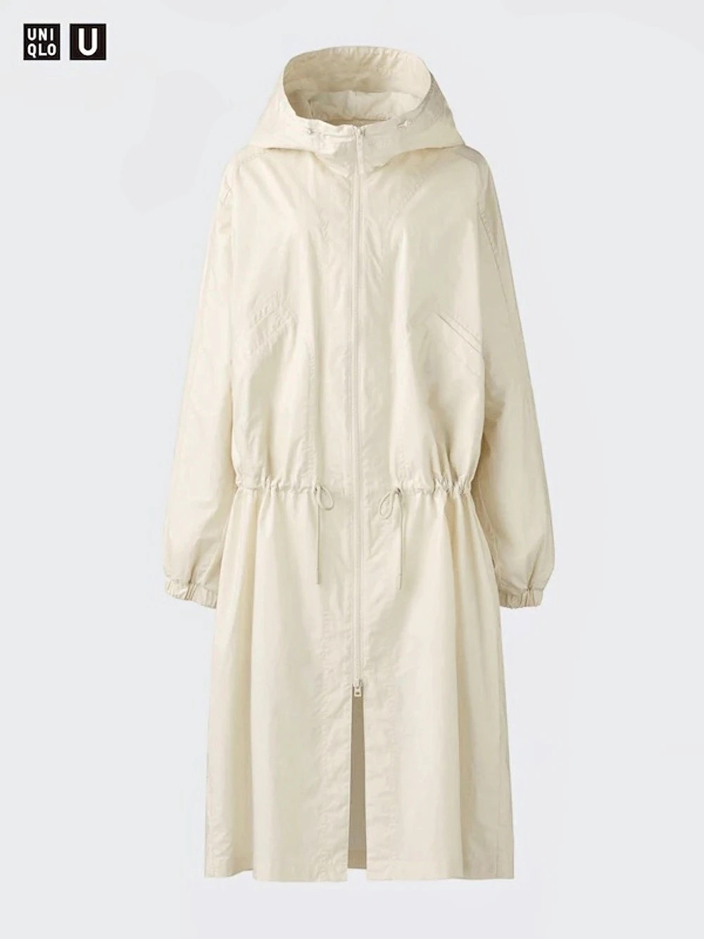 Uniqlo 100% Cotton Hooded Light Jacket Oversized trench butter yellow Medium